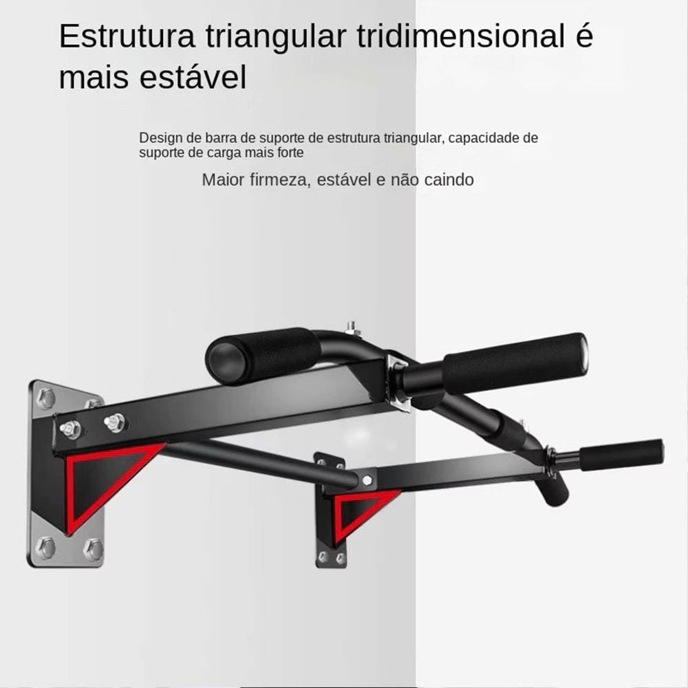 Barra Horizontal 95cm de Parede para Musculação Pull-up Chin-up Tríceps Paralelas Capacidade de Carga 200kg