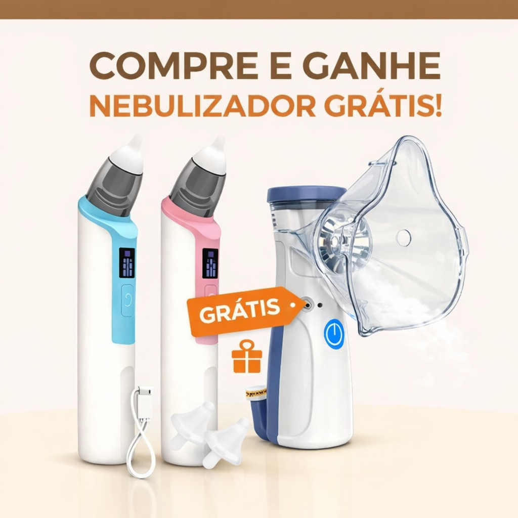 RespiraBaby™ Pro – Kit Aspirador Nasal Elétrico + Nebulizador Portátil