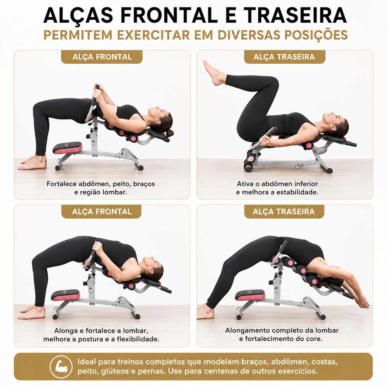 Aparelho de Abdominal Alongamento Lombar Perder Barriga Academia em Casa Multifuncional