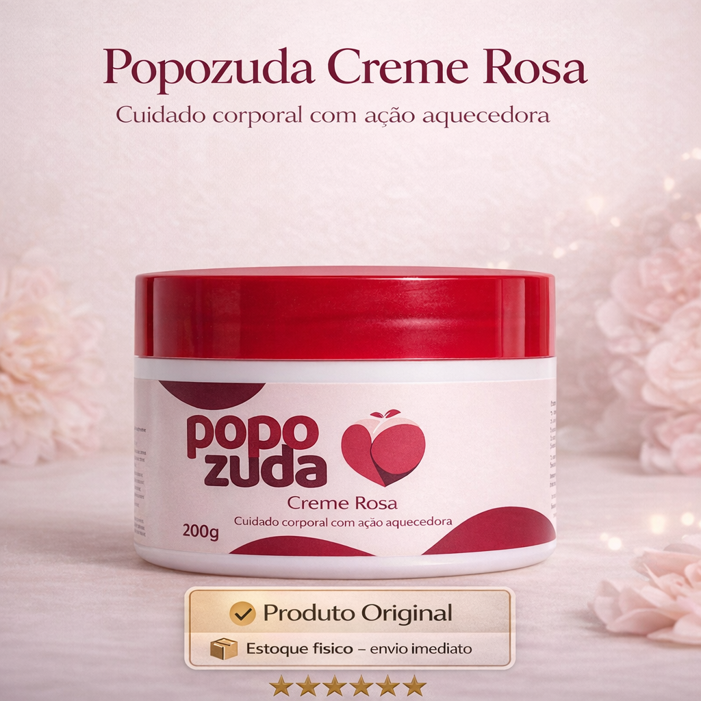 Popozuda Creme Rosa Aquecedor – Auxilia na Aparência de Celulites e Estrias