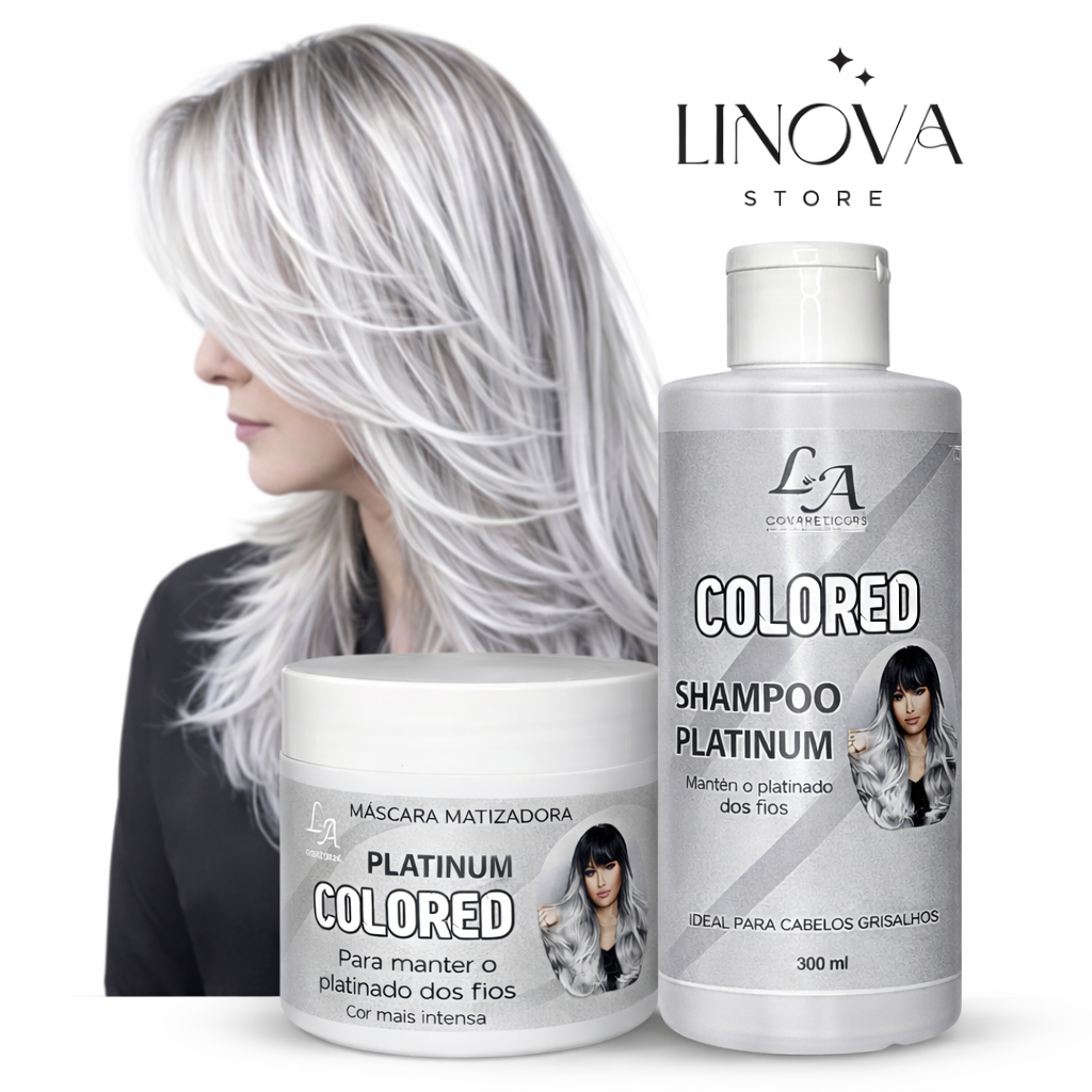 Kit Matizador Platinum Efeito Platinado - S/ Amônia - Resultado 100% Natural La cosméticos 300ml