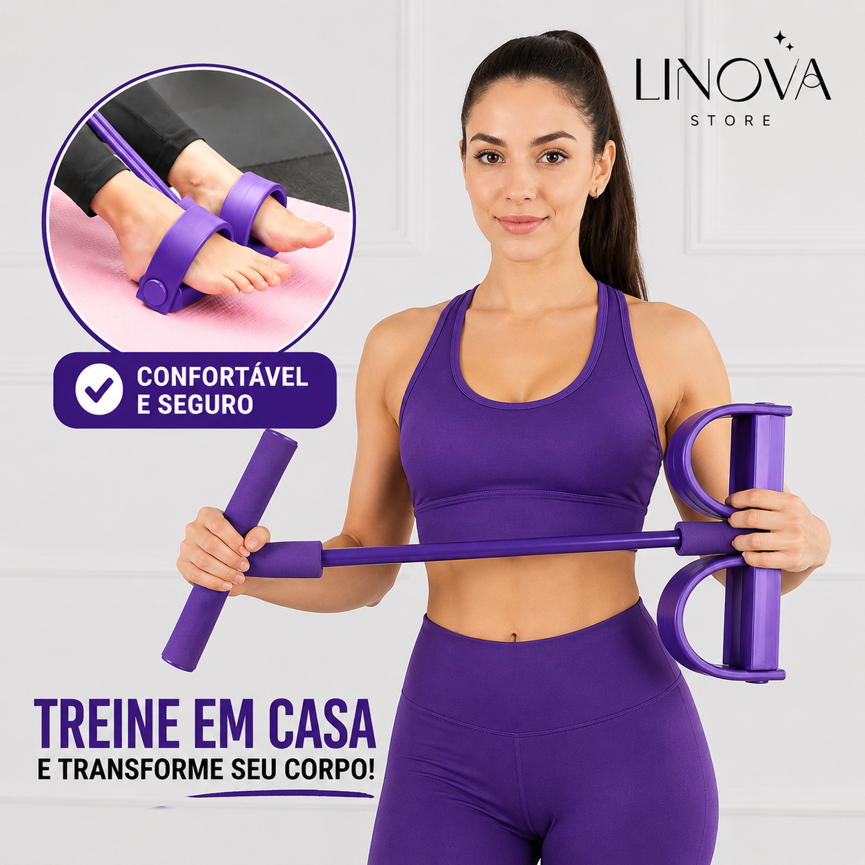 CoreGrip Pro™ | Exercitador Multifuncional para Abdômen, Braços e Pernas com Resistência Elástica + Manual de Exercícios