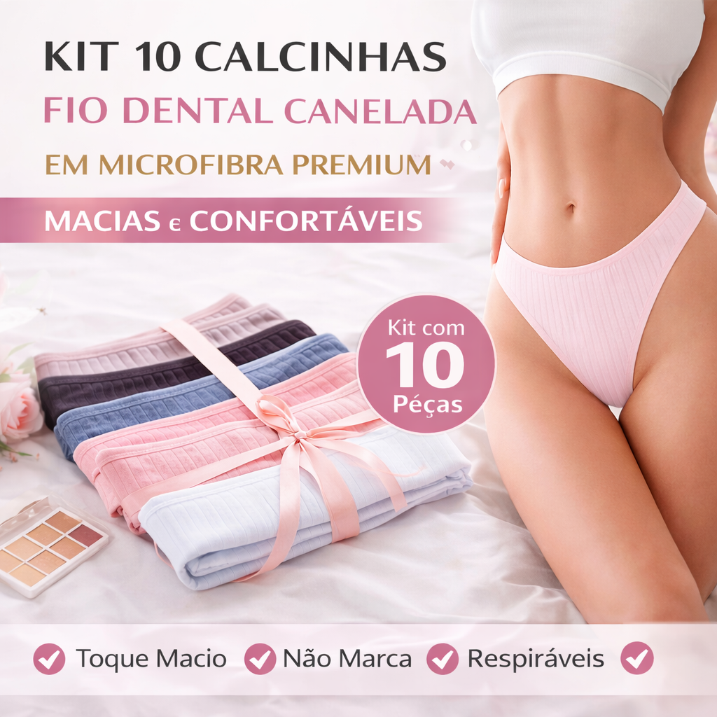 [PROMOÇÃO DE LANÇAMENTO COMPRE 5 LEVE 10] Calcinha CottonConfort® - FRETE GRÁTIS