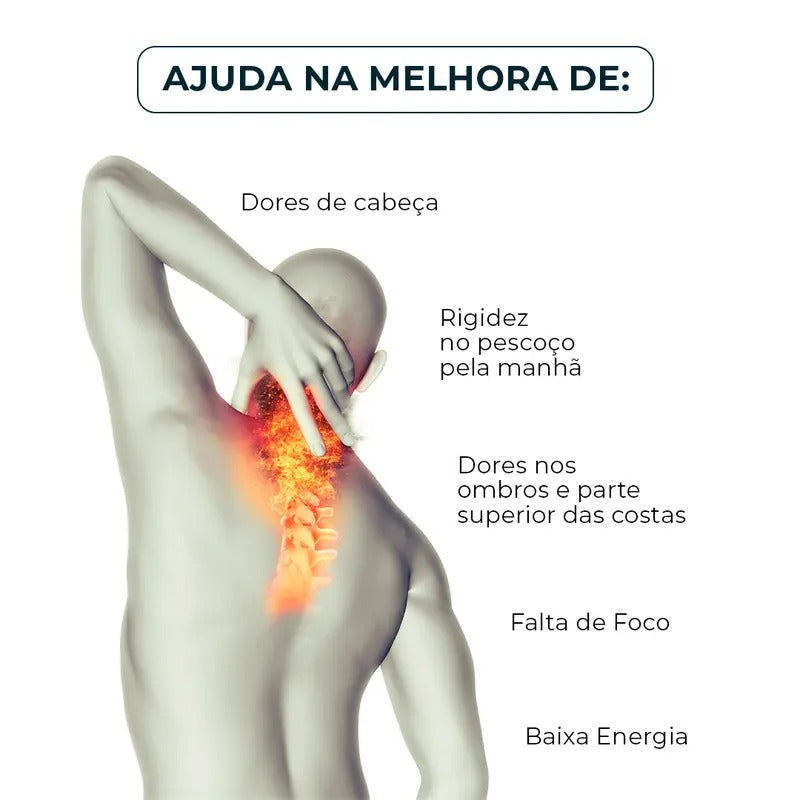 Travesseiro Cervical Ortopédico Coluna Relax NASA – Alívio Imediato para Dor no Pescoço, Ombros e Coluna | Suporte Ergonômico com Carvão Ativado | Original LinovaStore