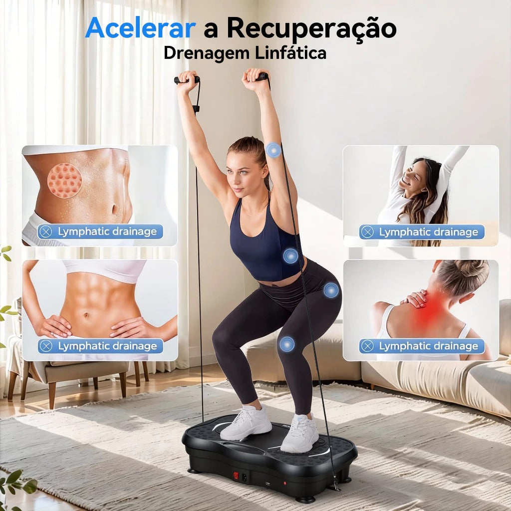 Plataforma VibraFit Pro Original – Ajuda a combater gordura localizada, ativa a circulação e fortalece os músculos em apenas 10 minutos por dia (suporta até 150 kg). Garantia de 90 dias pela loja.
