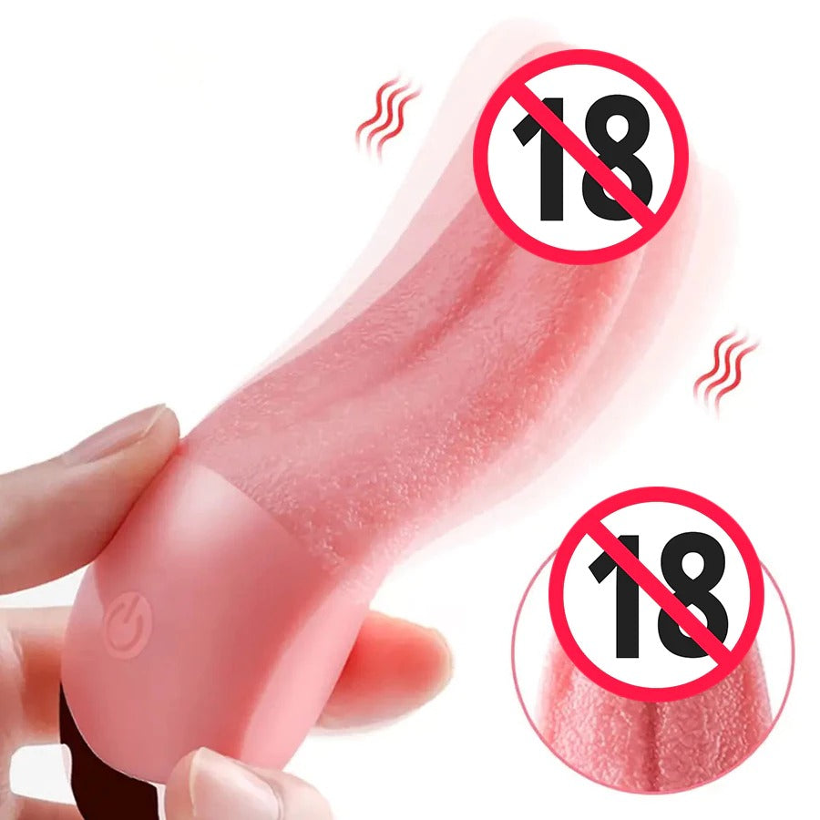 Vibrador de Língua 10 Velocidades Rosa Realista para Mamilos e Estimulação Clitoriana Brinquedo Sexual para Casais